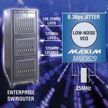 Maxim推出用于高速網絡設備的低抖動時鐘發生器MAX3627